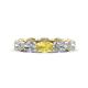 1 - Madison 6x4 mm Oval Diamond and Yellow Sapphire Eternity Band 