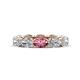 1 - Madison 6x4 mm Oval Diamond and Pink Tourmaline Eternity Band 