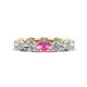 1 - Madison 6x4 mm Oval Lab Grown Diamond and Pink Sapphire Eternity Band 