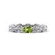 1 - Madison 6x4 mm Oval Lab Grown Diamond and Peridot Eternity Band 