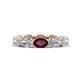 1 - Madison 6x4 mm Oval Lab Grown Diamond and Rhodolite Garnet Eternity Band 