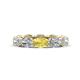 1 - Madison 6x4 mm Oval Lab Grown Diamond and Yellow Sapphire Eternity Band 