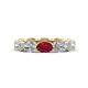 1 - Madison 6x4 mm Oval Lab Grown Diamond and Ruby Eternity Band 