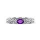 1 - Madison 6x4 mm Oval Lab Grown Diamond and Amethyst Eternity Band 