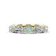 1 - Madison 6x4 mm Oval Lab Grown Diamond and Opal Eternity Band 
