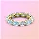 3 - Madison 6x4 mm Oval Lab Grown Diamond and Aquamarine Eternity Band 