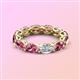 3 - Madison 6x4 mm Oval Lab Grown Diamond and Pink Tourmaline Eternity Band 