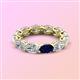 3 - Madison 6x4 mm Oval Lab Grown Diamond and Blue Sapphire Eternity Band 