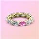3 - Madison 6x4 mm Oval Lab Grown Diamond and Pink Sapphire Eternity Band 