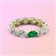 3 - Madison 6x4 mm Oval Lab Grown Diamond and Emerald Eternity Band 