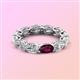 3 - Madison 6x4 mm Oval Lab Grown Diamond and Rhodolite Garnet Eternity Band 