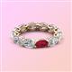 3 - Madison 6x4 mm Oval Lab Grown Diamond and Ruby Eternity Band 