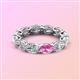 3 - Madison 6x4 mm Oval Lab Grown Diamond and Pink Sapphire Eternity Band 