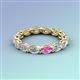 3 - Madison 5x3 mm Oval Lab Grown Diamond and Pink Sapphire Eternity Band 