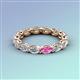 3 - Madison 5x3 mm Oval Lab Grown Diamond and Pink Sapphire Eternity Band 