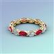 3 - Madison 5x3 mm Oval Diamond and Ruby Eternity Band 