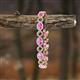3 - Lyann Oval Pink Sapphire and Round Diamond Eternity Tennis Bracelet 