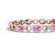 4 - Lyann Oval Pink Sapphire and Round Diamond Eternity Tennis Bracelet 