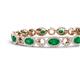 4 - Lyann Oval Emerald and Round Diamond Eternity Tennis Bracelet 