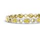 4 - Lyann Oval Yellow Sapphire and Round Diamond Eternity Tennis Bracelet 