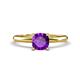 1 - Elodie 6.00 mm Cushion Amethyst Solitaire Engagement Ring 