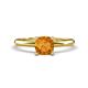 1 - Elodie 6.00 mm Cushion Citrine Solitaire Engagement Ring 