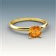 3 - Elodie 6.00 mm Cushion Citrine Solitaire Engagement Ring 
