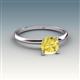 3 - Elodie 6.00 mm Cushion Lab Created Yellow Sapphire Solitaire Engagement Ring 