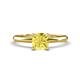 1 - Elodie 6.00 mm Cushion Lab Created Yellow Sapphire Solitaire Engagement Ring 