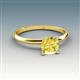 3 - Elodie 6.00 mm Cushion Lab Created Yellow Sapphire Solitaire Engagement Ring 