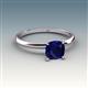 3 - Elodie 6.00 mm Cushion Lab Created Blue Sapphire Solitaire Engagement Ring 