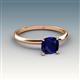 3 - Elodie 6.00 mm Cushion Lab Created Blue Sapphire Solitaire Engagement Ring 