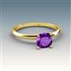 3 - Elodie 6.00 mm Cushion Amethyst Solitaire Engagement Ring 