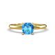 1 - Elodie 6.00 mm Cushion Blue Topaz Solitaire Engagement Ring 