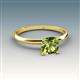 3 - Elodie 6.00 mm Cushion Peridot Solitaire Engagement Ring 