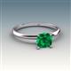 3 - Elodie 6.00 mm Cushion Lab Created Emerald Solitaire Engagement Ring 