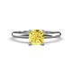 1 - Elodie 6.00 mm Cushion Lab Created Yellow Sapphire Solitaire Engagement Ring 