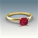 3 - Elodie 6.00 mm Cushion Lab Created Ruby Solitaire Engagement Ring 