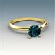 3 - Elodie 6.00 mm Cushion London Blue Topaz Solitaire Engagement Ring 