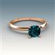 3 - Elodie 6.00 mm Cushion London Blue Topaz Solitaire Engagement Ring 