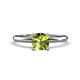 1 - Elodie 6.00 mm Cushion Peridot Solitaire Engagement Ring 