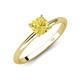 4 - Elodie 6.00 mm Cushion Lab Created Yellow Sapphire Solitaire Engagement Ring 