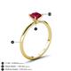 5 - Elodie 6.00 mm Cushion Lab Created Ruby Solitaire Engagement Ring 