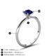 5 - Elodie 6.00 mm Cushion Lab Created Blue Sapphire Solitaire Engagement Ring 