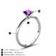 5 - Elodie 6.00 mm Cushion Amethyst Solitaire Engagement Ring 