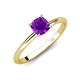 4 - Elodie 6.00 mm Cushion Amethyst Solitaire Engagement Ring 