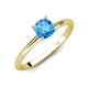 4 - Elodie 6.00 mm Cushion Blue Topaz Solitaire Engagement Ring 