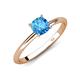 4 - Elodie 6.00 mm Cushion Blue Topaz Solitaire Engagement Ring 