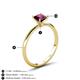 5 - Elodie 6.00 mm Cushion Rhodolite Garnet Solitaire Engagement Ring 