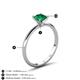 5 - Elodie 6.00 mm Cushion Lab Created Emerald Solitaire Engagement Ring 